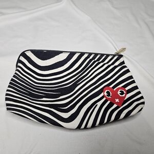 Estee Lauder X Quentin Jones Zebra Stripe Pouch with Heart
